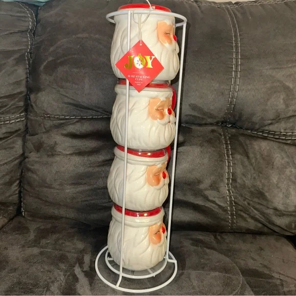 NEW Unused Stackable Santa Mugs - Perfect Christmas Gift or Holiday Decor - Picture 5 of 8